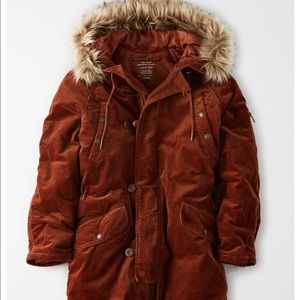 AE rust/brown corduroy parka